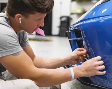 Installation photos of a 2020 Chevy Corvette equipped with full front ULTIMATE PLUS PPF
