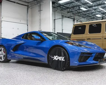 Installation photos of a 2020 Chevy Corvette equipped with full front ULTIMATE PLUS PPF