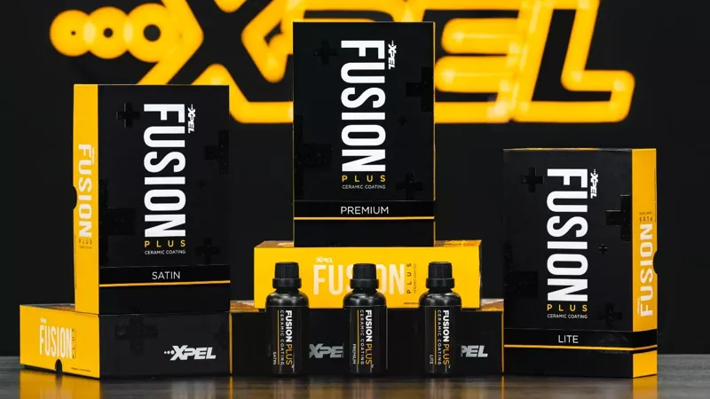XPEL FUSION PLUS LITE, PREMIUM and SATIN product packaging